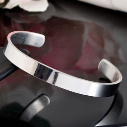 VOJ Men Brass Silver-Plated Kada Bracelet-image-74