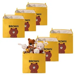 Aura Yellow & Brown 6 Pieces Printed Foldable Multi-Utility Organisers-28