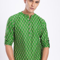 Anouk Rustic Indie Ethnic Motifs Printed Band Collar Kurta-picture-10