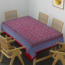 INDHOME LIFE Red Ethnic Motifs Cotton 6-Seater Table Cover-13