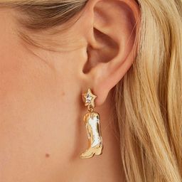 Accessorize Star Shaped Cowboy Boots Drop Earrings-image-17