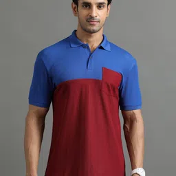 ECOLINE Clothing Men Antimicrobial Colourblocked Polo Collar T-shirt-image-72