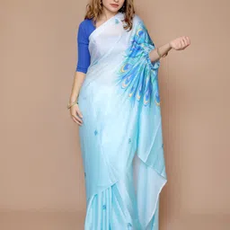 Anouk Floral Printed Satin Saree-31