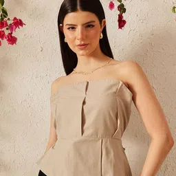 STREET 9 Women Off-Shoulder Cotton Peplum Top-picture-47