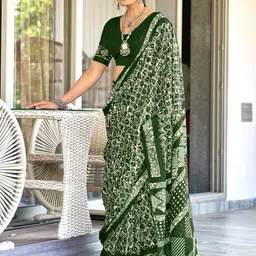 Anouk Pure Cotton Block Print Saree-picture-21