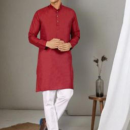Anouk Men Bandhani Dyed Keyhole Neck Thread Work Kurta-24