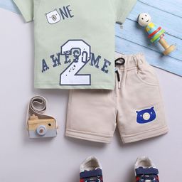 Toonyport Boys Graphic Printed Round Neck Short Sleeves Pure Cotton T-shirt With Shorts-image-62