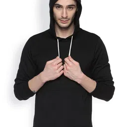 Campus Sutra Black Hooded Sweatshirt-image-70
