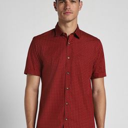 Peter England Casuals Men Slim Fit Spread Collar Micro Ditsy Printed Cotton Casual Shirt-image-53
