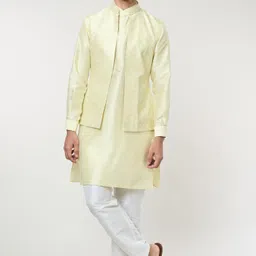 RNG Safawala Men Regular Thread Work Dupion Silk Kurta with Trousers-picture-5