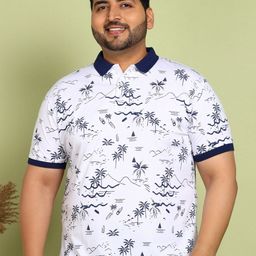 METRONAUT PLUS Men Graphic Printed Polo Collar Cotton Casual T-shirt-image-88