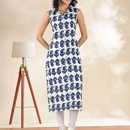 Anouk Women Ethnic Motifs Printed Shirt Collar Kurta-picture-20