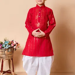 NFC CREATION Boys Embroidered Regular Sequinned Kurta with Patiala image 1