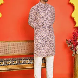Jompers Men Embroidered Regular Thread Work Kurta with Pyjamas-29