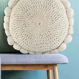 SASHAA WORLD White Round Cushion Covers-43