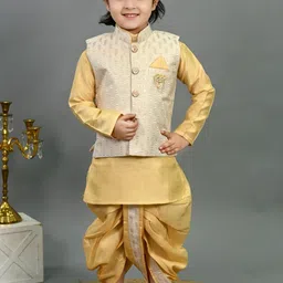 BT DEZINES Boys Ethnic Motifs Regular Sequinned Kurta with Dhoti Pants-picture-24