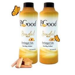 Bgood Set Of 2 Sandalwood Perfumed Long Lasting Talcum Powder - 300 g Each-0