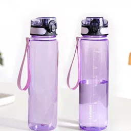 Nestasia Purple Set of 2 Plastic Solid Water Bottle-image-13