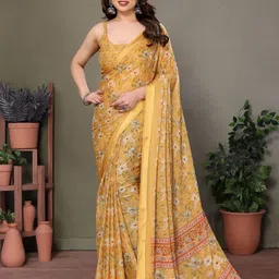 ROOP SUNDARI SAREES Floral Printed Zari Pure Moss Silk Saree-image-37