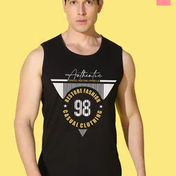 WOOSTRO Pack Of 2 Printed Super Combed Cotton Gym Vests VWS26(98 PEACH)(98 BLACK)-image-19