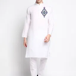 PulseIQ Men Ethnic Motifs Printed Mandarin Collar Regular Straight Kurta with Pyjamas-picture-40