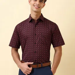 Allen Solly Men Geometric Printed Spread Collar Pure Cotton Formal Shirt-picture-39