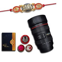 DeoDap Roli Chawal Coin Mug & Greeting Card Rakhi Gift Set-image-44