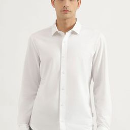 United Colors of Benetton Men Slim Fit Spread Collar Solid Cotton Casual Shirt-picture-43