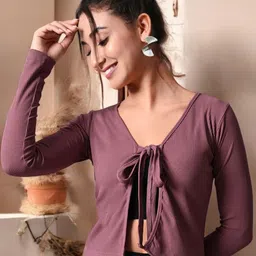 IUGA Tie-Up Neck Studded Top-picture-42