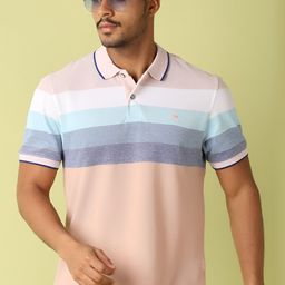 V-Mart Men Striped Polo Collar T-shirt-image-86