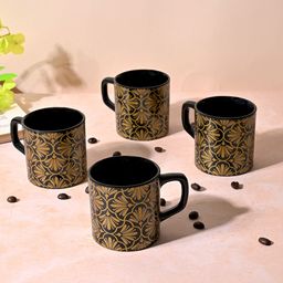 Storepedia Black & Brown Solid Ceramic Matte Cups Set of Cups and Mugs-15