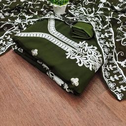 DIVASTRI Floral Embroidered Thread Work Unstitched Dress Material-image-52