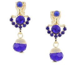 FirstBlush Gold Plated American Diamond Studded Contemporary Drop Earrings-image-93