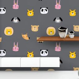 ArtzFolio Printed UV-Resistant Anti-Bacterial Cartoon Animals Peel & Stick Wallpaper-image-90