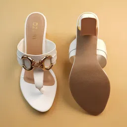 Ozuri Embellished Party Block Sandals with Buckles image 4