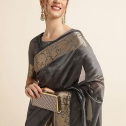 HERE&NOW Zari Silk Blend Saree-51