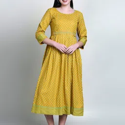 MORDEN MUSE Women Paisley Printed Thread Work Summer Sheers Maternity Anarkali Kurta-image-66