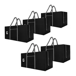 Kuber Industries Grey & Black 5 Pieces Handbag Organisers-5