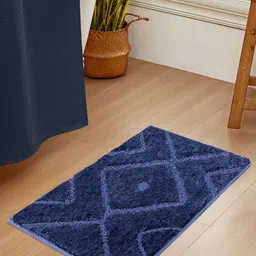 LUXEHOME INTERNATIONAL Blue Ultra Soft Bath Rug-image-91