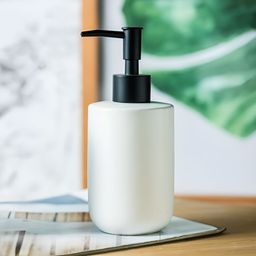 The Better Home White & Black Ceramic Glossy Soap Dispenser 350 ml-picture-8