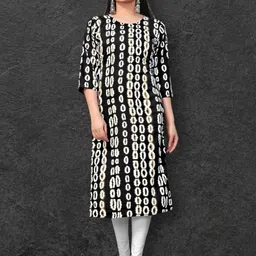 MANTRA DESIGNER Women Black Crepe Kurtas-picture-6
