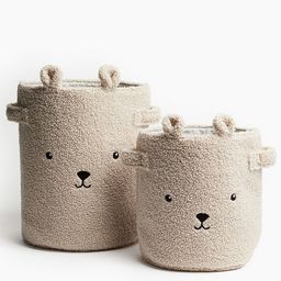 H&M Boys Beige Teddy Storage Basket-46
