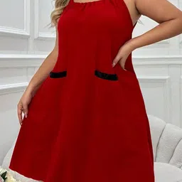 DressBerry Curve Women Solid Knee Length Regular Nightdress-image-75