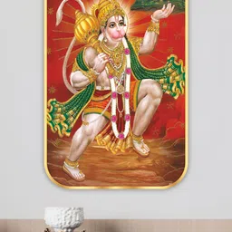 SAF Red & Green 1 Piece Canvas Religious Wall Paintings-55
