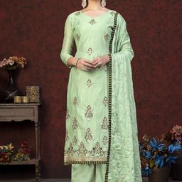 SHADOW & SAINING Floral Embroidered Zari Semi-Stitched Dress Material-picture-44