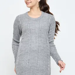 CREATIVE LINE Women Woollen Self Design Bodycon Dress-picture-14