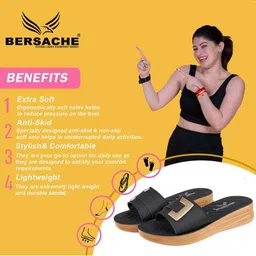 BERSACHE Women Extra Soft Classic With Ultra Soft & Flexibility Open Toe Flats image 4