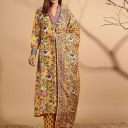 Anouk Women Floral Printed Regular Kurta with Trousers & With Dupatta-image-66