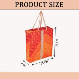 Kuber Industries Colourblocked Shopper Handheld Bag with Tasselled image 5