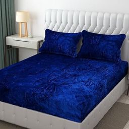 MORADO Navy Blue 260 TC Queen Bedsheet with 2 Pillow Covers-image-47